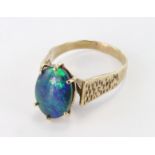 9ct Gold Opal Triplet Ring size O weight 4.6 grams