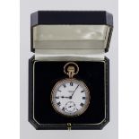 Boxed gents 9ct gold open face pocket watch by B Smith Ltd Deptford (hallmarked Chester 1927), the
