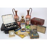 Miscellania. A large collection of miscellaneous items, including an unusual double candlestick,