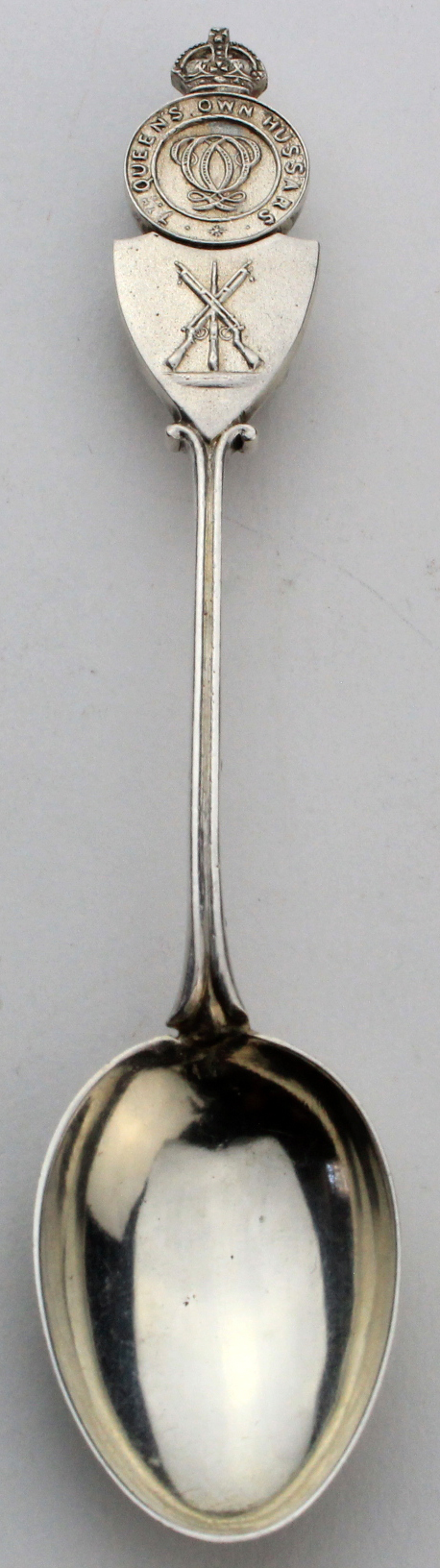 7th Queen's Own Hussars unmarked silver shooting spoon probably made in India by a Colonial