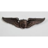 American US Glider Pilot silver wings, probably in silver, GVF