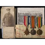 1914 Star Trio named 8766 L.Cpl F J Smith 1/R.W.Fus. (entitled to Clasp & Rosette). His medal card