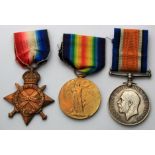 1915 Star Trio to 17985 Pte A Kinnerly Oxf & Bucks L.I. Served with 5th Bn. VF edge bumps noted (3)