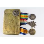 1915 Star Trio to 108 Pte I Davies Welsh Guards. With Silver War Badge No 133256 for Wounds. Plus
