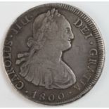 Bolivia silver 8 Reales 1800 PTS PP, aVF