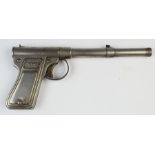 Pistol: A pressed tinplate German Diana Model 2 GAT type air pistol. Diana 'Huntress' logo to top of