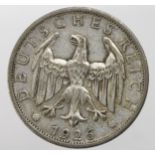 Germany, Weimar 2 Reichsmark 1926G, VF/GVF
