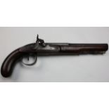 18th/19th century drum & nipple percussion Officers pistol by Aston of Manchester converted from a