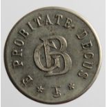 Danish West Indies 3 Cents Token undated (1888-1892) G.Beretta, St. Thomas, Sieg-1, Carlsen-3,