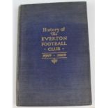 Everton Football Club hard backed book published in 1929 as a 50th Year Jubilee Souvenir Edition.