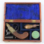 19th century percussion box lock pistol by Forest of Oxford engraved on side plate and frame in