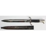 German WW2 Army Parade Bayonet with scabbard. No makers marks