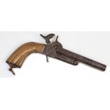 Pistol: A double barrelled pinfire pistol. Twin hammers (R.H. hammer w/o, L.H. hammer a/f).