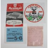 Arsenal collection very rare album page. Signed by 14 players from the great early 30's period, this