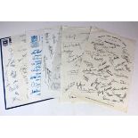 Autograph sheets (7) Colchester Utd originals other 6 copies mostly 1970's (includes Arsenal/Man