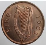 Ireland Penny 1968 VIP Proof KM#11, nFDC starting to tone, retaining much original mint