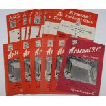 Arsenal home programmes 1949/50 (6) v Burnley, Wolves, Man City. 1950/51 (4) v Wolves 1951/52 (6)