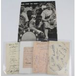 Football autographs various pages Grimsby 1944 (10) on rear Luton T. 49/50 (10) Doncaster 50/51 (13)