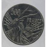 Central Africa 500 Francs 1976E Essai KM#E9 BU in the original Monnaie de Paris sleeve