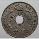 British West Africa Penny 1946SA KM#19, FT194 GVF Very Rare