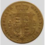 Half Sovereign 1871S, Sydney Mint, Australia, nF, scratches.