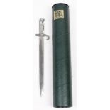 Knife: A Pattern 1907 Hooked Quillon all pewter letter opener. Blade 5.5". Brand new in its card