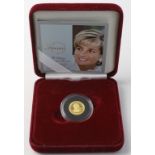 Alderney One Pound "Diana" (0.999 gold 1.24g) 2007 Proof FDC boxed as issued