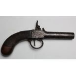 19th century English percussion box lock pocket pistol