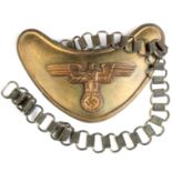 SA Standarte Gorget & hangers. Worn Condition. Backing Cloth.