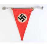 NSDAP Vehicle Pendant on mounting post and finial. Multi-part construction. Securing nut and