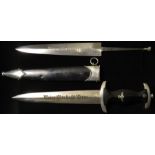 SS Dagger & Scabbard. VGC Maker marked Carl Eickhorn (late war squirrel) with RZM number 941 38.