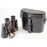 Dienstglass 6x30 German field Binoculars marked (cnx KF) to body. GC slight spotting to lenses.