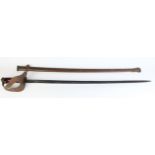 Sword: An Italian Model 1871/1909 Cavalry Troopers sword. Pipe back, single edged blade 36",