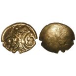 Ancient British, Celtic base gold stater of East Wiltshire, Savernake Forest type of extremely