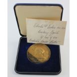 Charles Dickens Centenary Medal 1870-1970 (centenary of his death), silver-gilt 63mm, 120g, by P.