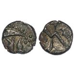 Ancient British, Celtic, silver quarter stater of the Durotriges, uninscribed issue, Geometric type,