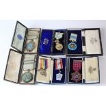 Masonic Medals - a nice collection of cased medals inc Doric Lodge '81' (silver hallmarked 1876).