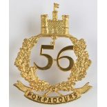 56th Foot (West Essex) gilt brass badge - could be original and unissued. Looks like a type of