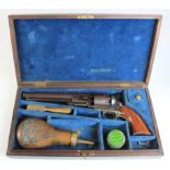 Cased Colt Model 1851 .36 calibre Navy Revolver. An early 3rd Model dating to 1852. Matching