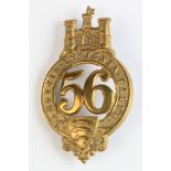 56th Foot (West Essex) original brass Glengarry badge (repaired to reverse at flag and lugs). I