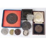 British & Foreign Medals: A large French bronze medal School of France and Athens 60mm together with