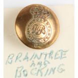 Bocking & Braintree Loyal Volunteers Georgian brass button 1803-1808, has loop,