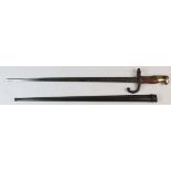 A good Model 1874 French Epee Bayonet for the Gras Rifle. Blade 20.5" etched 'MBE d Armes de St