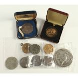 British 20thC Medallions (10): Coronation of Edward VII white metal medalet 1902 GF, Matchless Metal