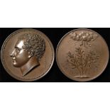 British Commemorative Medallion, bronze d.63mm: Death of Lord Byron 1824, by A.J. Stothard, Eimer