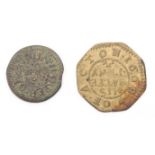 Acton Middlesex, 17th. century token by John Munn halfpenny 1668, D.4, octagonal, a little weak at