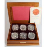 Great Seals of the Realm, an impressive six piece collection of medallic 5 ounce pure silver