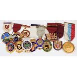 Masonic Medals - 12 - two silver and ten gilt Steward’s medals.