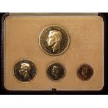 Proof Set 1937 (Five Pounds, Two Pounds, Sovereign & Half Sovereign). aFDC with a few light