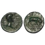 Ancient British, Celtic bronze unit of the Catuvellauni and Trinovantes, Bare Romanized head,